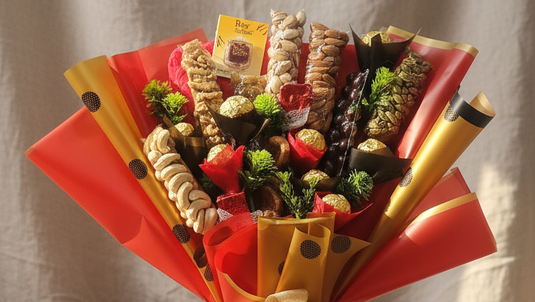 DryFruit Bouquet in elegant setting